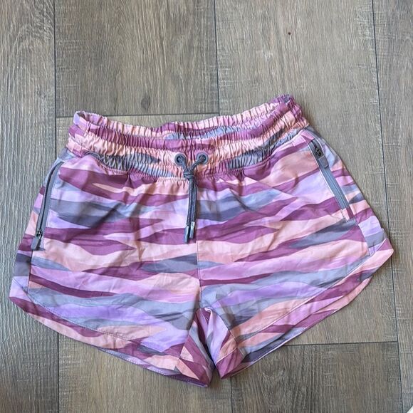 Athleta Girls Shorts Pink and Purple Athletic Shorts with Vibrant Pattern - Picture 1 of 7